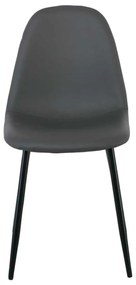 Καρέκλα CELINA Μεταλλική Μαύρη, Pvc Γκρι 45x54x85cm (Σετ 4 ΤΕΜ)