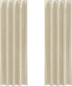 vidaXL Κουρτίνες συσκότισης 2 τμχ. Κρεμ 140 x 260 cm Βελούδο