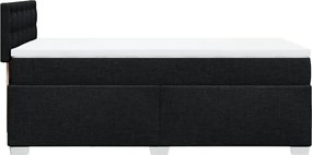 vidaXL Κρεβάτι Boxspring με Στρώμα Μαύρο 90x200 εκ. Υφασμάτινο