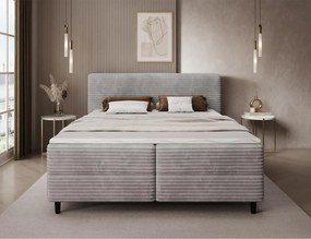 Επενδυμένο κρεβάτι Ciroko-Γκρι-140 x 200