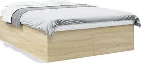 vidaXL Πλαίσιο Κρεβατιού Sonoma Δρυς 150x200 εκ. Επεξεργασμένο Ξύλο