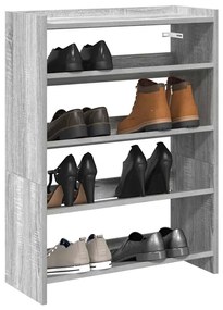 Ράφι παπουτσιών vidaXL Γκρι Sonoma 60x25x81 cm Κατασκευασμένο ξύλο