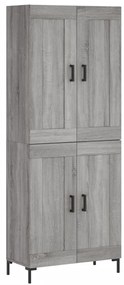 vidaXL Ντουλάπι Γκρι Sonoma 69,5 x 34 x 180 εκ. Επεξεργασμένο Ξύλο