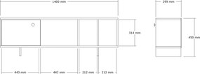 Έπιπλο Τηλεόρασης Atlantic Πεύκο DRETRE 140x29x45