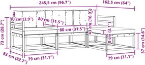 vidaXL Σειρά Καναπέ Εξωτερικού 4 pcs Άσπρο και Ανθρακί Πολυεστέρας