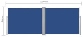 Σκίαστρο Πλαϊνό Συρόμενο Μπλε 140 x 1000 εκ. - Μπλε