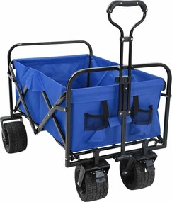 vidaXL Αναδιπλούμενο Καρότσι Μπλε 89 x 63 x 96 εκ