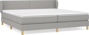 vidaXL Κρεβάτι Boxspring με Στρώμα Ανοιχτό Γκρι 200x200 εκ. Υφασμάτινο