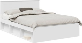 vidaXL Σκελετός Κρεβατιού Λευκό 140 x 190 cm Επεξεργασμένο ξύλο