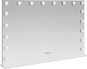 vidaXL Καθρέφτης Vanity LED Λευκό 80 x 10 x 52,5 εκ Γυαλί και Χάλυβας