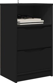 vidaXL Κομοδίνα 2 pcs Μαύρο 40 x 30 x 467 εκ Επεξεργασμένο ξύλο