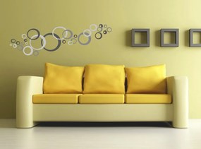Διακοσμητικά αυτοκόλλητα τοίχου γκρι κύκλοι - 50x70