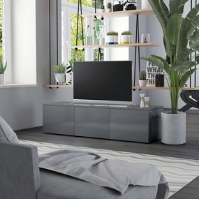 vidaXL Έπιπλο Τηλεόρασης Γυαλιστερό Γκρι 120x34x30 εκ. Επεξ. Ξύλο