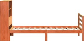 vidaXL Κρεβάτι Βιβλιοθήκη Χωρίς Στρώμα Καφέ 75x190 εκ Μασίφ Πεύκο