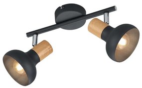 Σποτ RL Lighting Latika R81522032 Μαύρο με απομίμηση Ξύλο