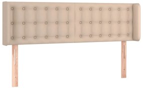 vidaXL Κεφαλάρι Κρεβατιού LED Καπουτσίνο 147x16x78/88εκ. Συνθετ. Δέρμα