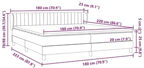 Κρεβάτι με στρώματα ροζ 180x220 cm Βελούδινο - Ροζ