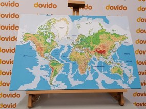 Εικόνα κλασικού παγκόσμιου χάρτη - 60x40