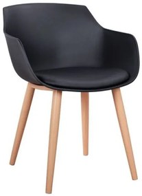 ΚΑΡΕΚΛΑ ΤΡΑΠΕΖΑΡΙΑΣ LUCIE HM8242.02 ΜΑΥΡΗ ΜΕ ΜΕΤΑΛΛΙΚΑ ΠΟΔΙΑ 56Χ57Χ80 ΕΚ