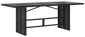 vidaXL Σέτ φαγητού για κήπο με μαξιλάρι 9 pcs Μαύρο συνθετικό ρατάν