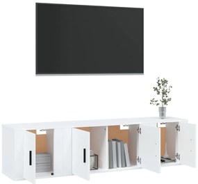vidaXL Σετ Επίπλου Τηλεόρασης 3 Τεμαχίων Λευκό από Επεξεργασμένο Ξύλο