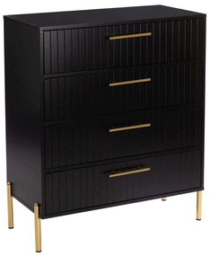 Συρταριέρα Με 4 Συρτάρια Fino Ε7011,2 83x43x94cm Black-Gold