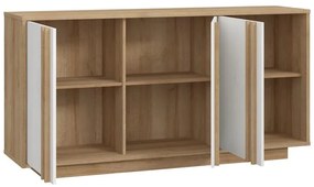 Μπουφές Chesto μελαμίνη σε λευκή και oak απόχρωση 169.2x42x87εκ 169.2x42x86.9 εκ.