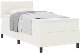vidaXL Κρεβάτι με Πλαίσιο και Στρώμα Κρεμ 90x200 εκ. Βελούδινο ύφασμα
