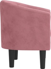 vidaXL Πολυθρόνα Μπάρελ Ροζ Βελούδινη