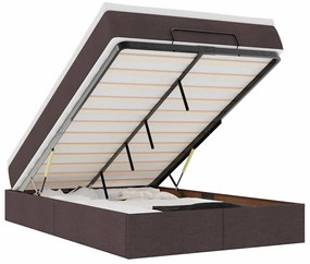 Οθωμανικό κρεβάτι με στρώμα Σκούρο καφέ 120x190 cm Ύφασμα 3311095