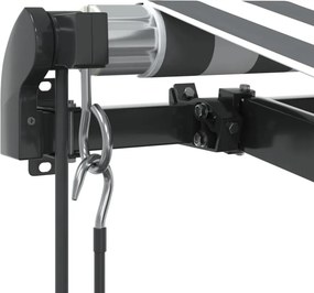 vidaXL Τέντα Πτυσσόμενη Αυτόματη με LED Ανθρακί / Λευκή 400x350 εκ.