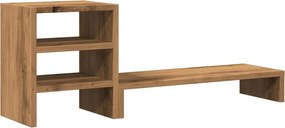 vidaXL Βάση Οθόνης με Organiser Γραφείου Καφέ Δρυς από Επεξ. Ξύλο