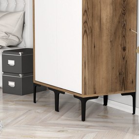 Διφυλλη Ντουλαπα Καρυδια/Λευκο KUMSAL 47.5x80x201.4