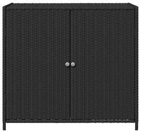 vidaXL Ντουλάπι Αποθήκευσης Κήπου Μαύρο 83x45x76 εκ. Συνθετικό Ρατάν
