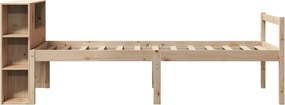 vidaXL Κρεβάτι Βιβλιοθήκη Χωρίς Στρώμα 75x190 εκ Μασίφ Ξύλο Πεύκο