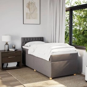 vidaXL Κρεβάτι Boxspring με Στρώμα Taupe 90x190 εκ.Υφασμάτινο