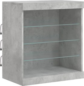 vidaXL Ντουλάπι με LED Γκρι Σκυροδέματος 60,5x37x67 εκ.
