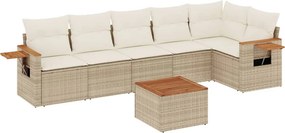 vidaXL Patio Sofa Set 6-θέσια Beige and Cream