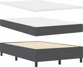 vidaXL LED Κρεβάτι με βάθρο Σκούρο Γκρι και Λευκό 120 x 190 cm