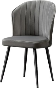 Καρέκλα 4τμχ Γκρι / Μαύρο RUBI 52x42x85