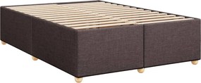 vidaXL Κρεβάτι Boxspring με Στρώμα Σκούρο Καφέ 140x190 εκ. Υφασμάτινο