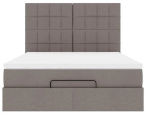 vidaXL Οθωμανικό κρεβάτι με στρώμα Taupe 140x200cm ύφασμα