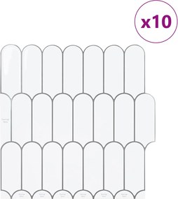 vidaXL Πλακάκι Φτερού 10 τεμ. Λευκό Γκρι 30 x 30 cm