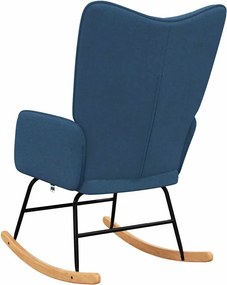 vidaXL Κουνιστή Πολυθρόνα Μπλε Υφασμάτινη