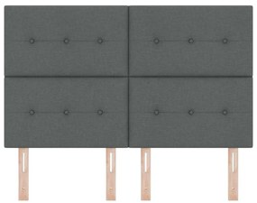 vidaXL LED Κεφαλάρι με φώτα λωρίδας LED Σκούρο Γκρι 160 cm ύφασμα