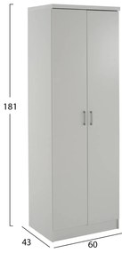 ΝΤΟΥΛΑΠΑ 2ΦΥΛΛΗ BAILEY ΜΕ ΤΡΙΑ ΡΑΦΙΑ HM337.05 ΜΕΛΑΜΙΝΗ ΛΕΥΚΗ 60Χ43Χ181Υεκ.