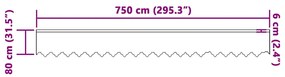 vidaXL Κουρτίνες με κουρτίνες Άλλο Λευκό 750 x 80 εκ. Πολυεστέρας