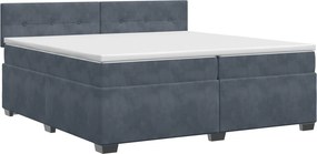 vidaXL Κρεβάτι box spring με στρώμα Σκούρο Γκρι 200 x 200 cm Βελούδο