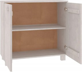 vidaXL Ντουλάπι HAMAR Λευκό 85 x 35 x 80 εκ. από Μασίφ Ξύλο Πεύκου