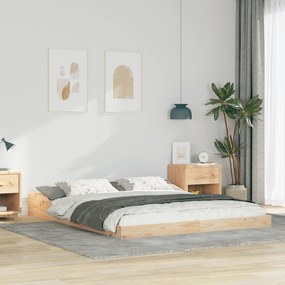 vidaXL Σκελετός Κρεβατιού Καφέ 140 x 210 cm Μασίφ ξύλο πεύκου